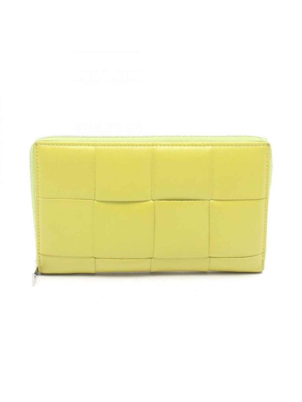 Bottega Veneta Round Wallet Maxi Intrecciato Lime Leather